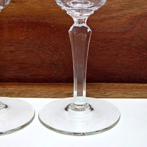 2 Libbey Candlelight Liquor Cocktail Glasses 5.5” cut glass starlight stars MCM - Picture 5 of 7